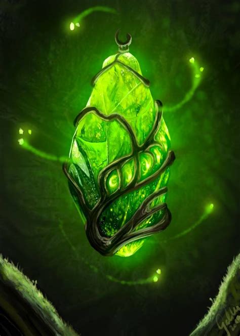Glowing green talisman